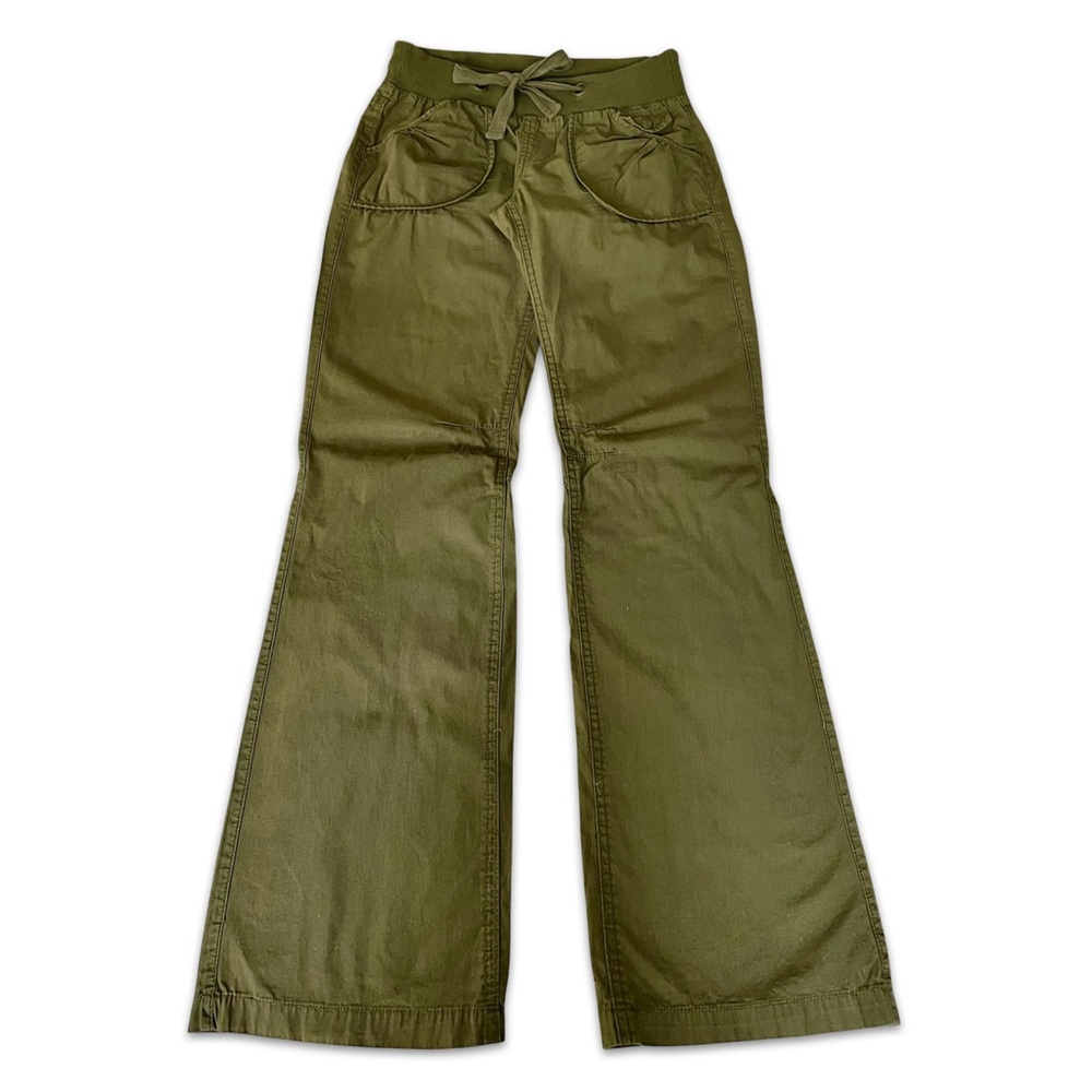 Vintage Y2K lightweight wide Olive Green Pants Xsmall